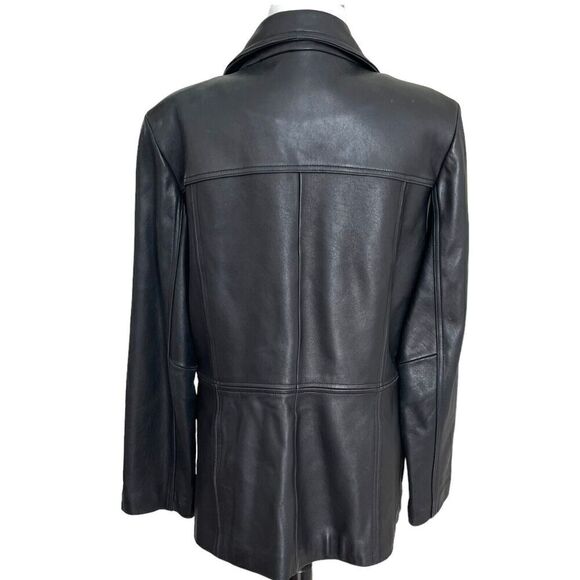 Colebrook Y2K Leather Jacket Womens L Zip Front Black Moto Soft Genuine - Picture 3 of 10